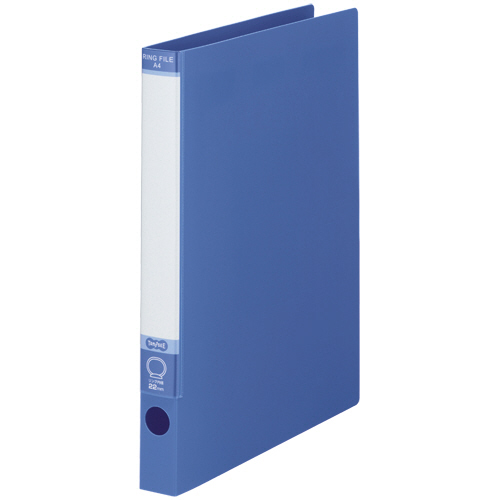 ﾜﾝﾀｯﾁ開閉Oﾘﾝｸﾞﾌｧｲﾙ A4 2穴170枚ﾘﾝｸﾞ径22mm背幅30mmﾌﾞﾙｰ 1冊画像