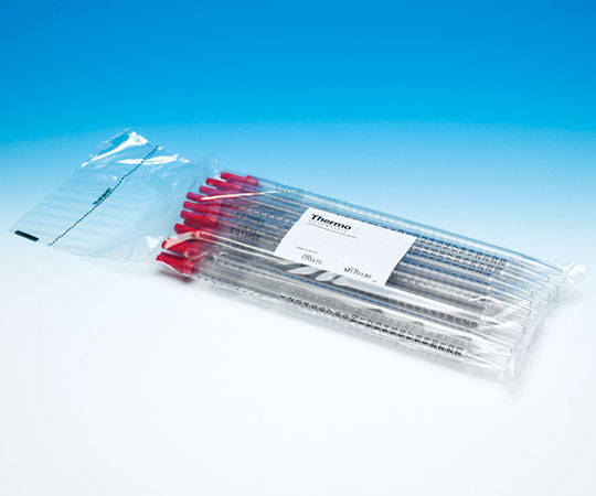 NNディスポピペット I 10mL バルク（200） 1パック（50個×4包入） パッケージが横向きに並ぶ様子と各包の数量が見える状態