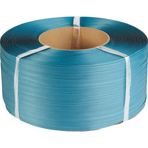 自動梱包機用再生PPﾊﾞﾝﾄﾞ ｸﾞﾘｰﾝﾗｲﾄﾊﾞﾝﾄﾞ 15mm×2500m 青 1巻画像