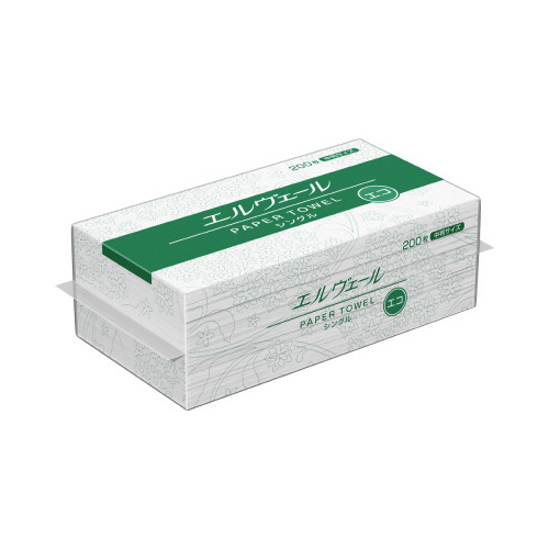 エルヴェール　ペーパータオルエコ　シングル　中判