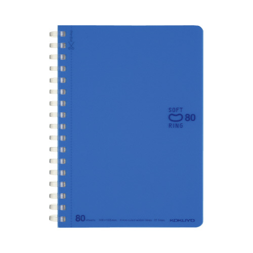 ソフトリングノート　ドット入Ｂ罫　Ａ６　８０枚　青画像