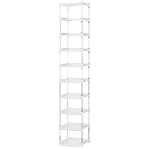 たっぷり収納ｼｭｰｽﾞﾗｯｸ (簡易包装) 10段 ﾎﾜｲﾄ 1台