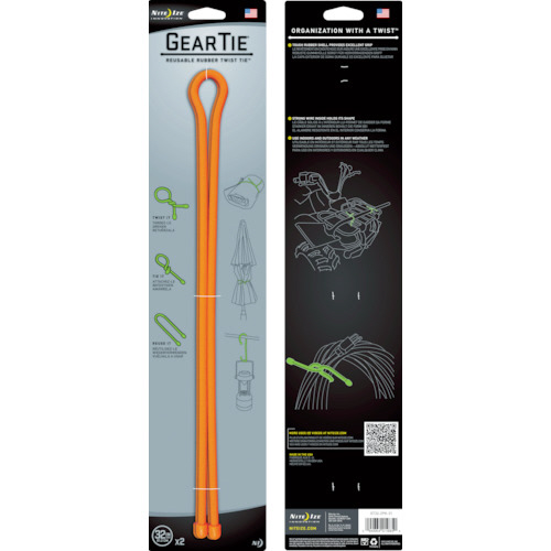 NiteIze ｷﾞｱｰﾀｲ 32ｲﾝﾁ ｵﾚﾝｼﾞ 1ﾊﾟｯｸ(2個)画像