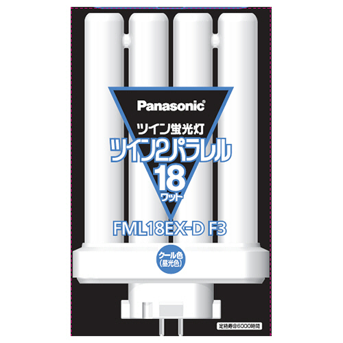 ﾂｲﾝ蛍光灯 ﾂｲﾝ2ﾊﾟﾗﾚﾙ(4本平面ﾌﾞﾘｯｼﾞ) 18形 昼光色 1個画像