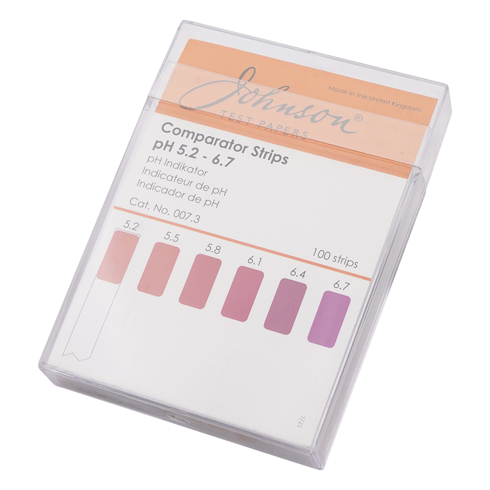 pH試験紙 PP（ポリプロピレン）スティックタイプ pH5.2～6.7 1箱（100枚入）画像