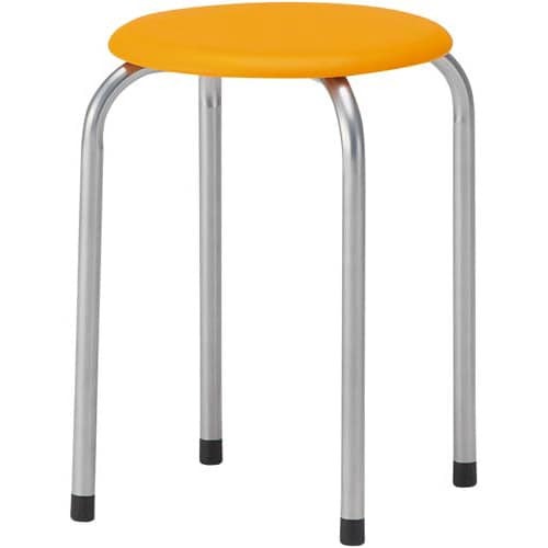 スツールＭ－２２　オレンジ６脚セット画像