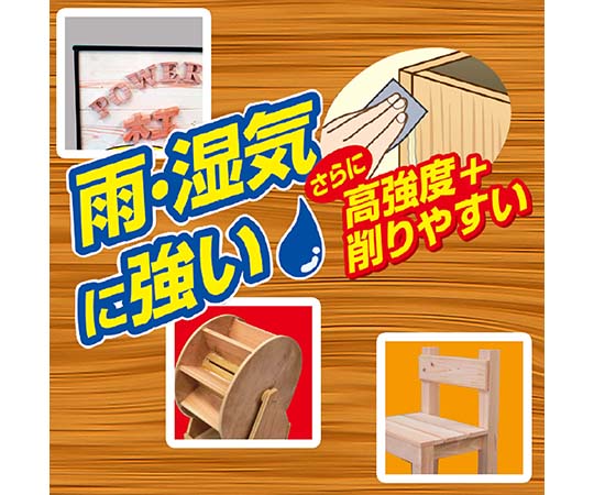 パワーエース　木工アクリア　白色、乾燥後透明　200g 白いパッケージが真上から撮影され、ラベルの詳細がはっきりと見える状態