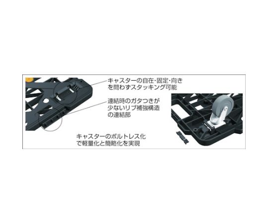 ルートバンメッシュタイプ　515X385　オール自在　黒 網目状の素材で構成された黒い側面が見える状態