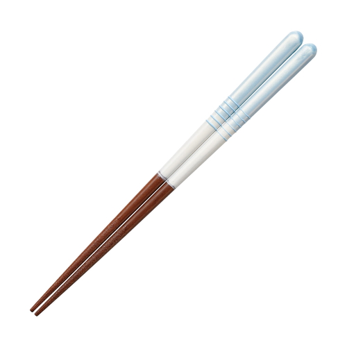 食洗箸 パステルハーフラインB 18cm ブルー画像