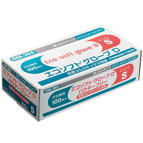 ｴｺｿﾌﾄ ｸﾞﾛｰﾌﾞD 天然ｺﾞﾑﾗﾃｯｸｽ ﾊﾟｳﾀﾞｰﾌﾘｰ S 1ｾｯﾄ(1000枚:100枚×10箱)