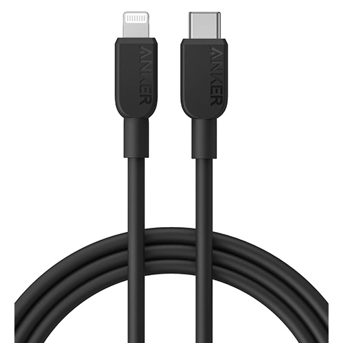 ANKER　310　USB-C&ライトニングケーブル　1.8m　ブラック　1本画像