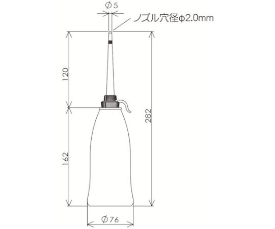 ジェットオイラーベビー型大イエロー 全体が鮮やかなイエローで、下部にロゴが見える側面の様子