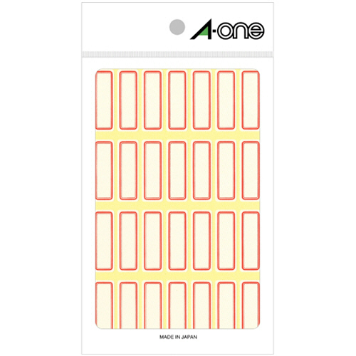 ｾﾙﾌﾗﾍﾞﾙ[手書き用] 11×32mm 赤枠(\なし) 1ﾊﾟｯｸ(504片:28片×18ｼｰﾄ)画像