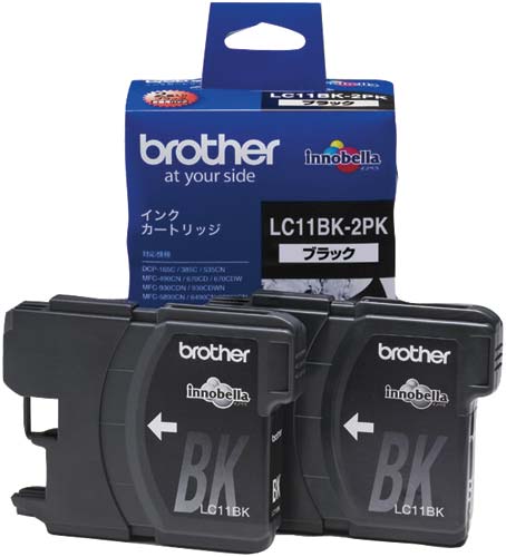 純正インク　ＬＣ１１ＢＫ－２ＰＫブラック（４個入）画像