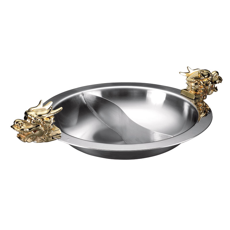 テーブル用品 燕舞 ドラゴンGP 2槽火鍋 32cm (三層鋼 IH対応)画像