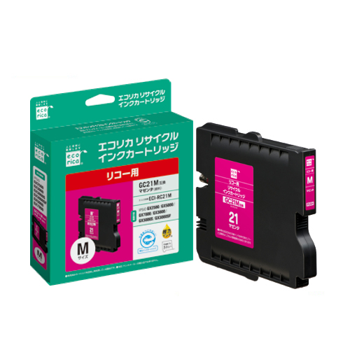 ﾘｻｲｸﾙｲﾝｸｶｰﾄﾘｯｼﾞ ﾏｾﾞﾝﾀ(顔料) [ﾘｺｰ:GC21M互換] ECI-RC21M 1個画像