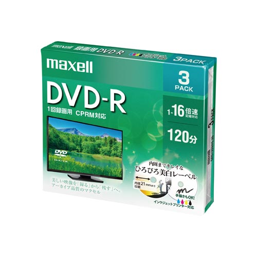 ＤＶＤ－Ｒ録画用　１６倍速　３枚Ｐ