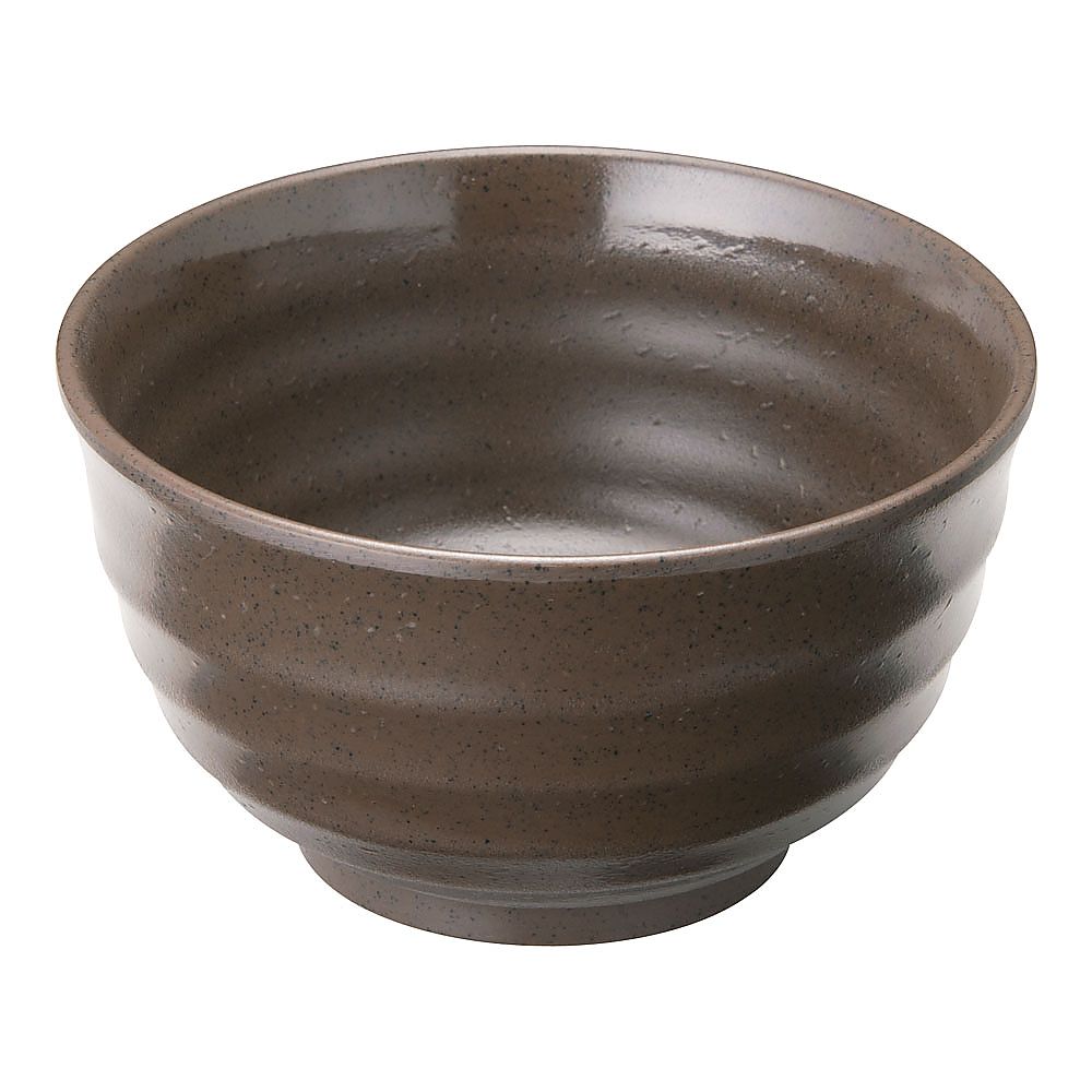 メラミンウェア　茶　飯器　大画像