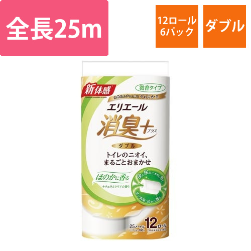エリエール消臭+トイレット　ほのかに香る12R×6画像