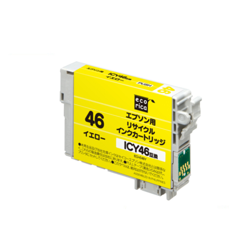 ﾘｻｲｸﾙｲﾝｸｶｰﾄﾘｯｼﾞ ｲｴﾛｰ(顔料) [ｴﾌﾟｿﾝ:ICY46互換] ECI-E46Y 1個画像