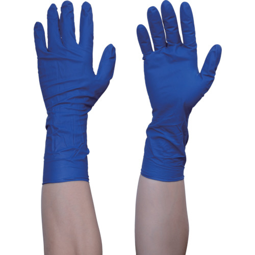 使い捨て天然ｺﾞﾑ手袋TGﾌﾟﾛﾃｸﾄ 0.20 粉無 青 M 1箱(50枚)画像