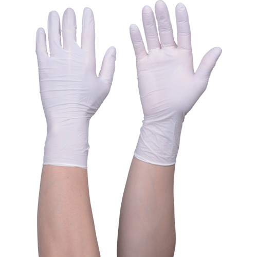 使い捨てﾆﾄﾘﾙ手袋TGｴｱｰ 0.06 粉無 白 L 1箱(100枚)画像