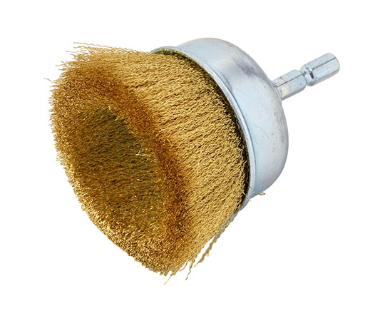 六角軸付カップブラシ　真鍮　65mm