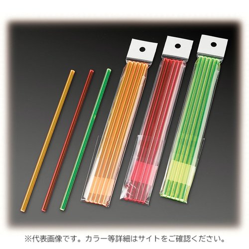 バー用品 シンビ M-52 蛍光マドラー(六角型)グリーン 5本セット画像