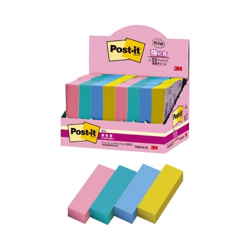 強粘着マルチカラー３　５０×１５　４色　３２冊画像