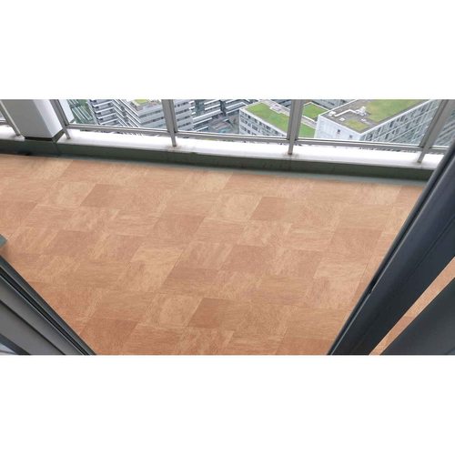 玄関　模様替え　リメイク　シート　91.5×200　cm　床　土間　敷くだけ　マット　簡単　おしゃれ　タイルベージュ タイル模様が施された厚みのあるシートが広げられている状態
