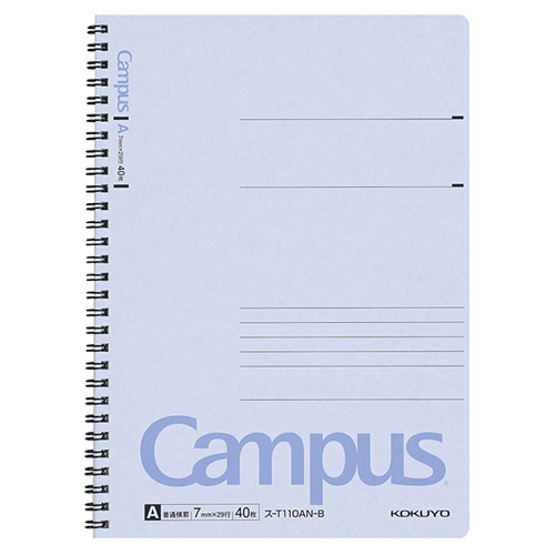 ｷｬﾝﾊﾟｽ ﾂｲﾝﾘﾝｸﾞﾉｰﾄ ｾﾐB5 A罫 40枚 青 1冊画像