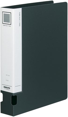 チューブファイルＶツイン樹脂Ａ４縦２穴濃灰×４画像