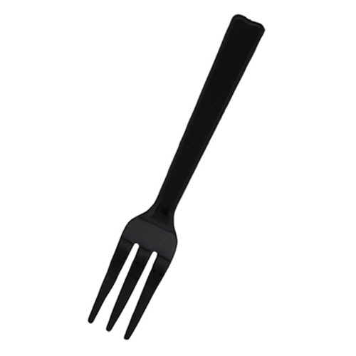 HEIKO ﾌﾟﾗｽﾁｯｸﾌｫｰｸ 12cm 黒 ﾊﾞﾗ 1ｾｯﾄ(5000本:100本×50ﾊﾟｯｸ)画像