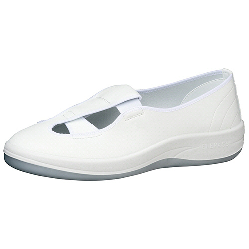 男女兼用 ｸﾘｰﾝ静電作業靴 通気 ｴﾚﾊﾟｽ SU402 ﾎﾜｲﾄ 23.0cm 1足画像