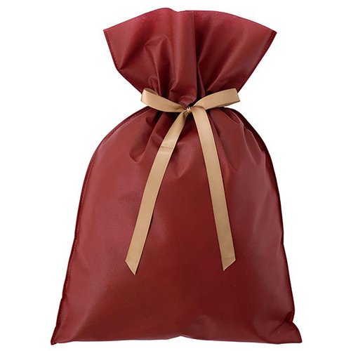 ラッピング用品 SFE-RBM 不織布リボン付ギフトバッグ-M/エンジ(10枚) ヘッズ画像
