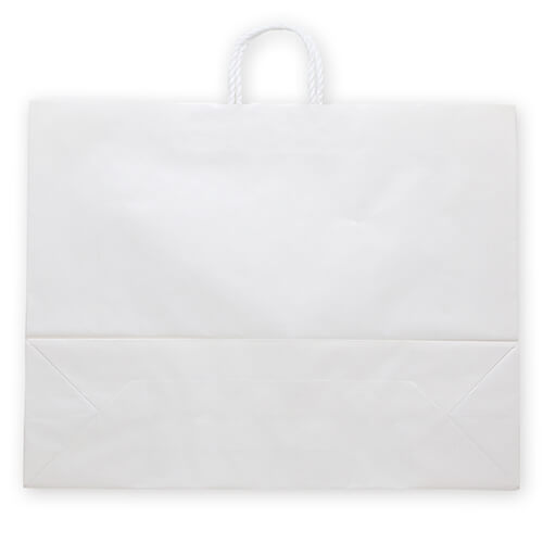 ショップバッグやギフト用に！大容量サイズで使いやすいツヤのある白無地の手提げ紙袋