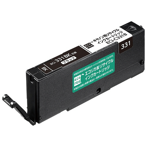 ﾘｻｲｸﾙｲﾝｸｶｰﾄﾘｯｼﾞ ﾌﾞﾗｯｸ(染料) [ｷﾔﾉﾝ:BCI-331BK互換] ECI-C331B 1個画像