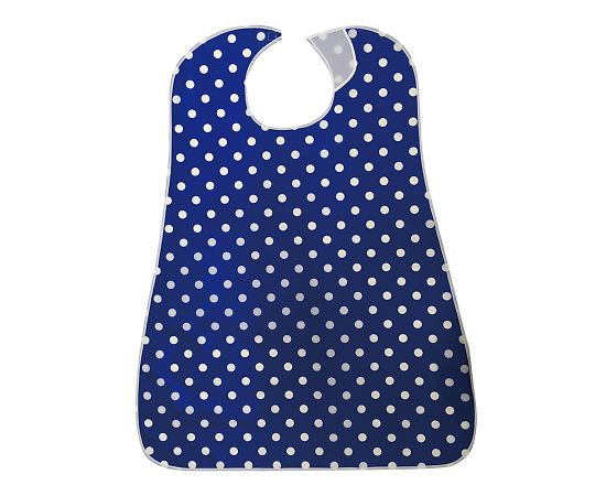 防水食事用エプロン　ドットブルー画像
