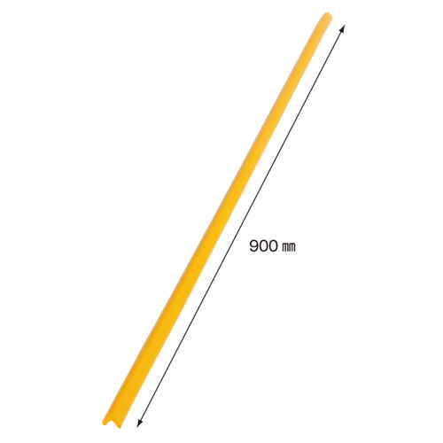 安心クッション L字型 極細 幅1.5cm×90cm コーナークッション コーナーガード イエロー 柔らかい素材で曲がった部分が強調されたコーナーガードの様子