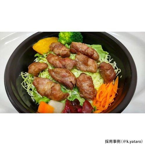 どんぶり容器 YS丼 D-2 黒 パックスタイル 黒いパックスタイルの容器が正面から見える状態