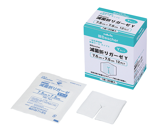 ベスケア滅菌折りガーゼ Yカット・少量タイプ （12折タイプ） 1箱（1枚×30袋入）