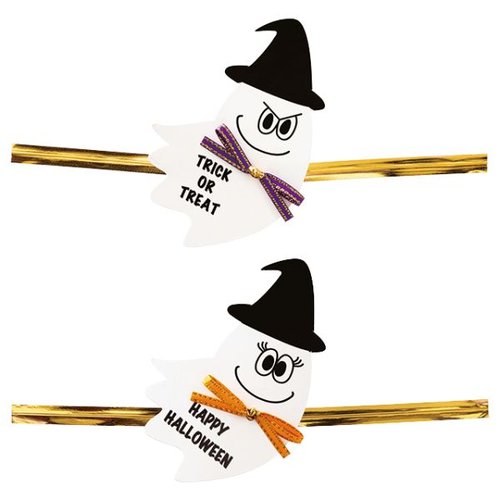 ハロウィンゴーストワイヤータイ-1(10個) ヘッズ画像