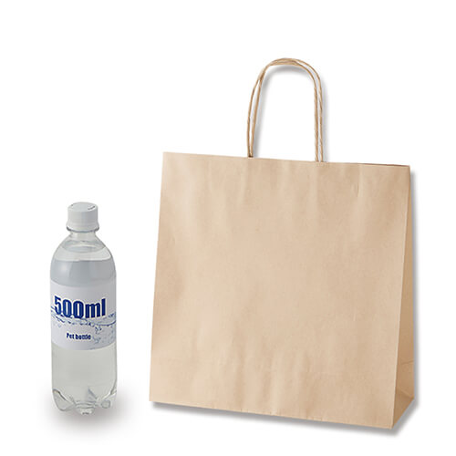 洋服や衣類小物に！出し入れスムーズな手提げ紙袋（茶）