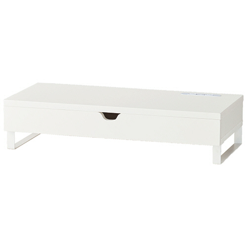 ｺﾝｾﾝﾄ付ﾓﾆﾀｰﾗｯｸ 引き出し付 幅560×高さ130mm ﾎﾜｲﾄ 1台