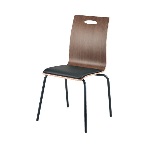 ＳＫカフェチェア　ＢＲ座パッドＢＫ　４脚セット画像