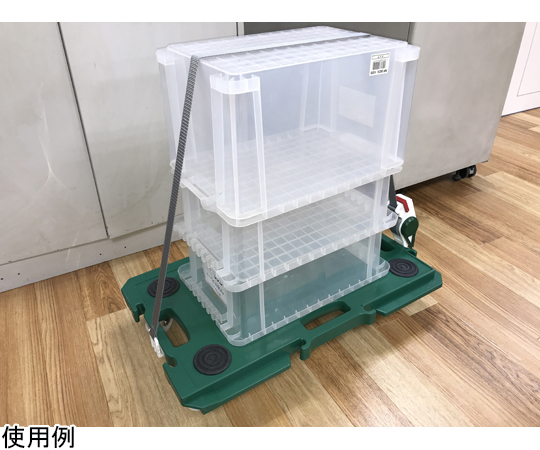 台車荷落下防止3 しっかりと固定された配送用ボードの様子