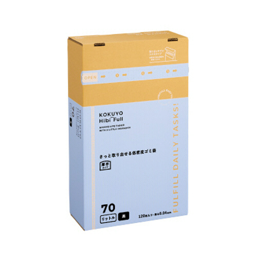 ﾋﾋﾞﾌﾙ さっと取り出せる低密度ｺﾞﾐ袋 厚手 70L 黒 1箱(120枚)画像