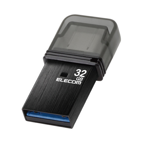 ＵＳＢメモリ　３２ＧＢ　キャップ式　ブラック画像