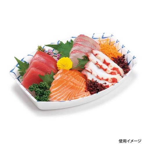 鮮魚トレー PSPトレーA72 笹目 リスパック 鮮やかな色合いの魚が並べられたトレーの上面