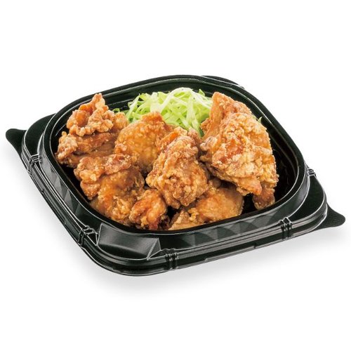 TNランチ丼17-A 黒 中皿 [バラ販売] 光沢のある黒色の中皿が正面から見える状態